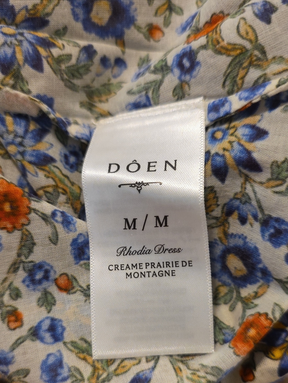 Doen Rhodia Romantic Floral Organic Cotton Midi Dress Size Medium Cottagecore - Picture 15 of 15
